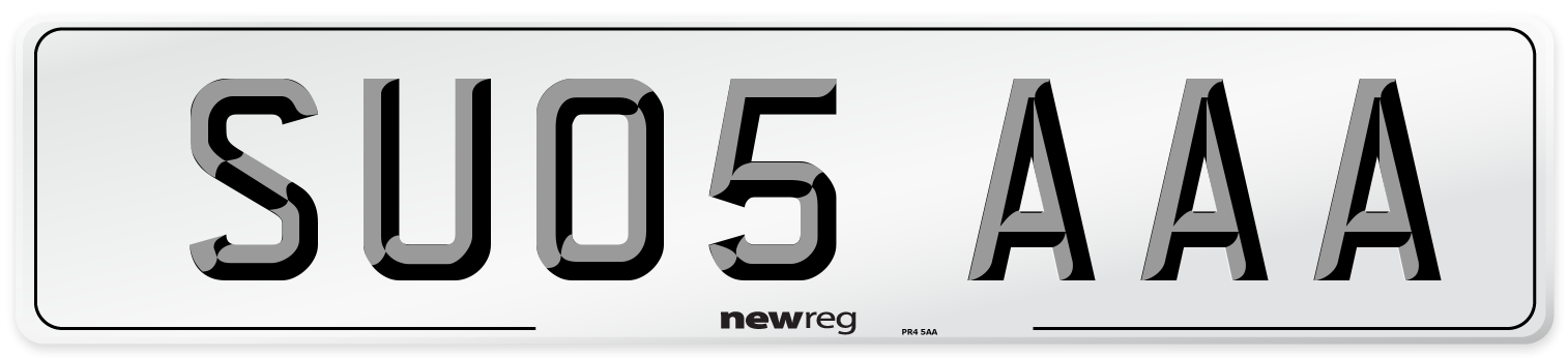 SU05 AAA Number Plate from New Reg